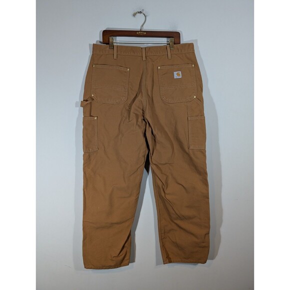 Carhartt Pants Men 38 Brown Loose Original Fit Barn Workwear B01-BRN Double Knee - Picture 7 of 11